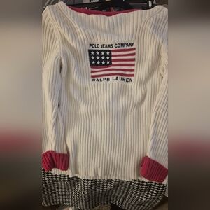 Ralph Lauren Cream and Red Knit Sweater